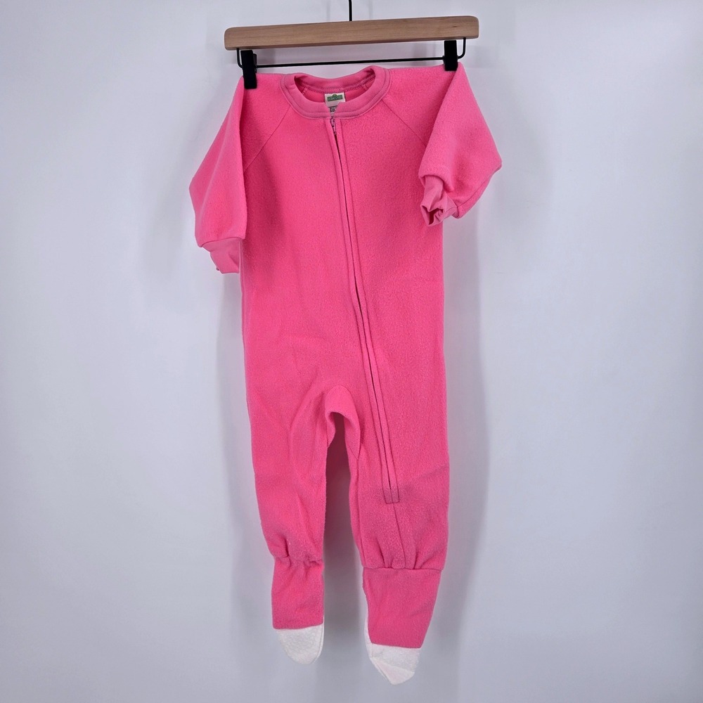 Vintage 2002 Sesame Street Pink Elmo World Fleece One Piece Footed Sleeper 2T‎